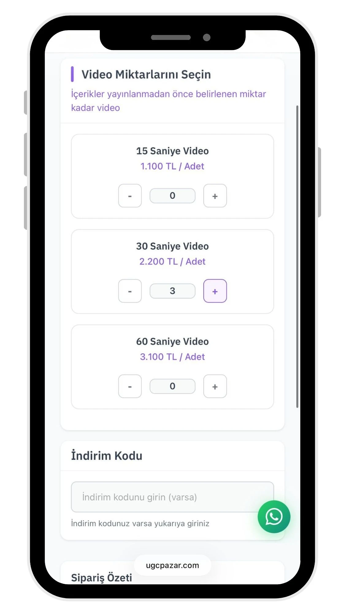 Video Siparişinizi Verin