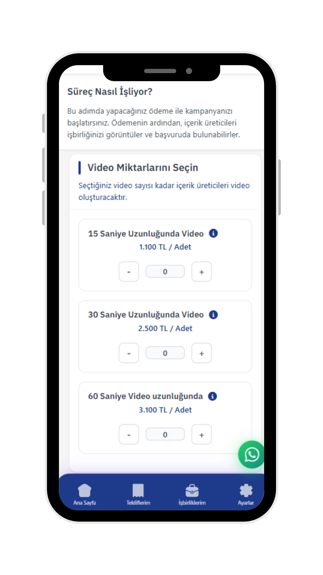 Video Siparişinizi Verin